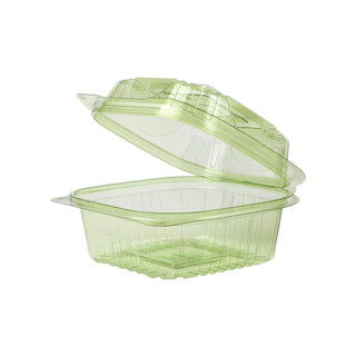 Eco-Products PLA Plastic Clamshell Container, 5 3/4" x 5 7/8", 240/Case - Clear