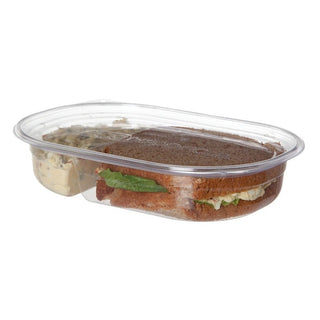 Eco-Products PLA Plastic Deli Container, 32 oz., Clear, 400/Case - 2-Compartment