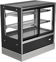 36-inch-wide 120-volt cubed-glass countertop Refrigerated deli display case with self-serve and rear access