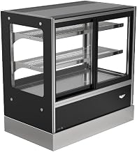 36-inch-wide 120-volt cubed-glass countertop Refrigerated deli display case with self-serve and rear access
