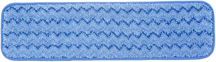 Rubbermaid Commercial Products HYGEN Microfiber Room Mop Pad, 18-Inch, Blue, Single-Sided, Damp Mop Head for Heavy-Duty Cleaning on Hardwood/Tile/Laminated Floors in Kitchen/Lobby/Office, Pack of 12
