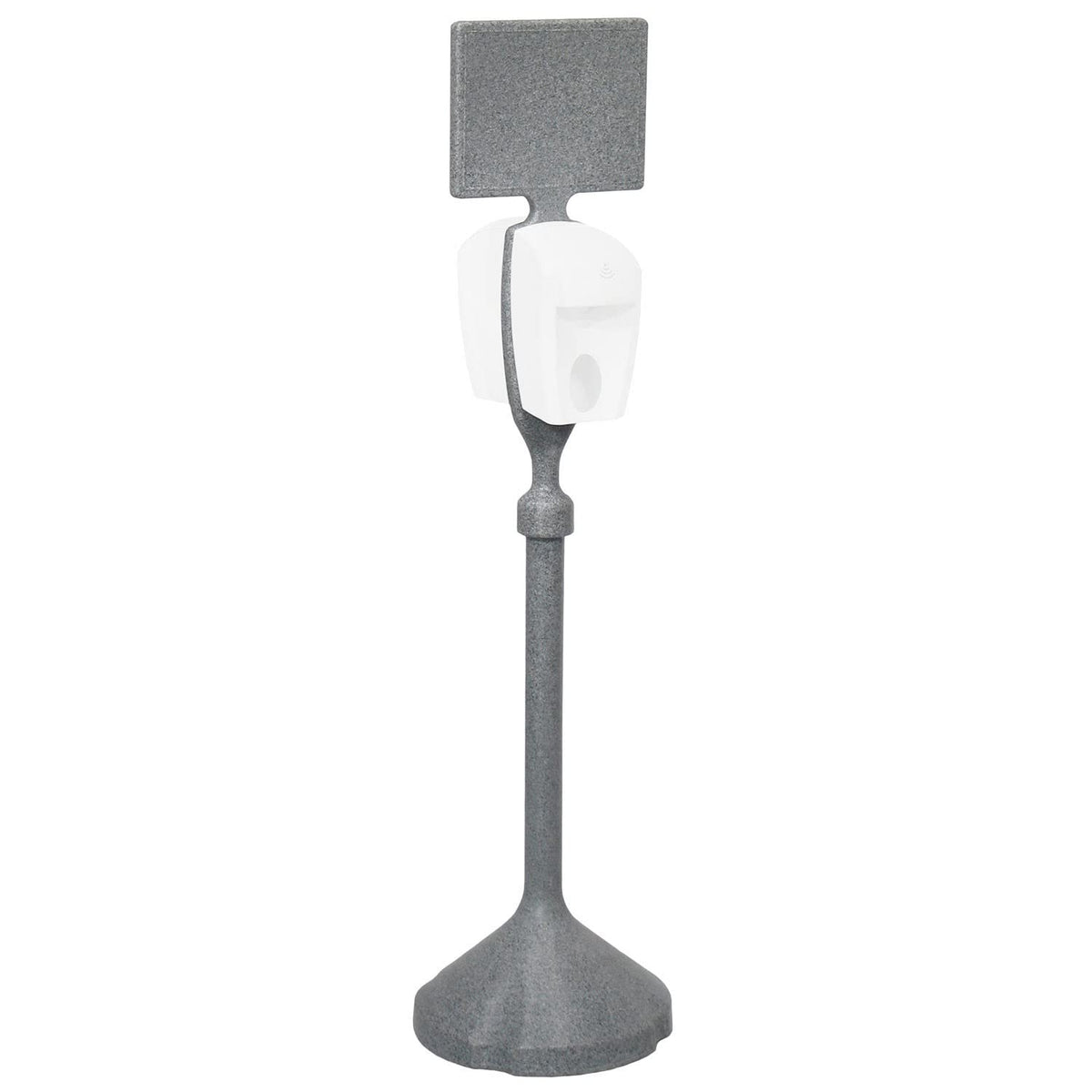 MSN01-1000, Sanitizer Dispenser Stand by PolyJohn – 58"L x 15"W x 58"H, Plastic, Pewter Gray, Model MSN1-1000GG
