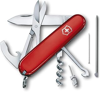 Victorinox Compact Swiss Army Knife, 15-Function Pocket Knife, Red