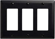 Legrand Pass & Seymour TP263BK Trademaster Mid-Size Unbreakable Nylon Wall Plate, 3 Gang, Three Decorator Rocker GFCI Cover, Black (1 Count)