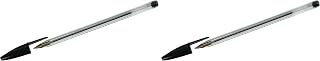 BIC Crystal Ballpoint Pen, Medium Point, Black (Pack of 2)
