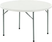 Folding Round Plastic Table, 48", White