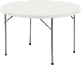 Folding Round Plastic Table, 48", White