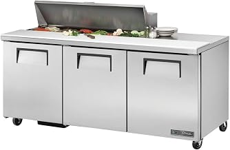 Food Prep Table - Solid Door Sandwich/Salad Unit with Hydrocarbon Refrigerant - TSSU-72-12-HC - 72.38 x 30.13 x 36.75 in