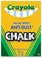 50 Pack CRAYOLA LLC FORMERLY BINNEY & SMITH CHALK ANTI-DUST WHITE 12 CT