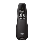 Wireless Presenter R400 USB A PowerPoint Clicker with Laser by Logitech – 1.9" x 6.2" x 8", Plastic, Red Laser, Model 910-001354