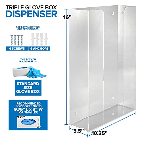 Stock Your Home Triple Stack / 1 Count / Clear Lab Supply Dispensers