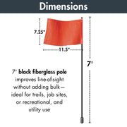 Checkers Black Pole / 11-1/2" L X 7-1/4" W / 1 Flags