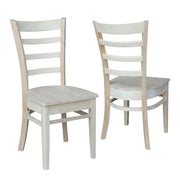 Solid Wood Side Chair Set of Two by Furnifact – Wood, Unfinished, Pack of 2