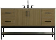 60" Single Bathroom Vanity in Chestnut Brown
