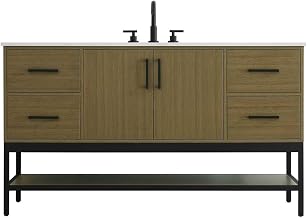 60" Single Bathroom Vanity in Chestnut Brown