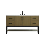 60" Single Bathroom Vanity in Chestnut Brown by Elegant Kitchen and Bath – unspecified, Engineered Wood, Medium Wood, Model VF60760MCB
