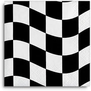 Creative Converting 18 Count Beverage Napkins, Black and White Check (Value 3-Pack)