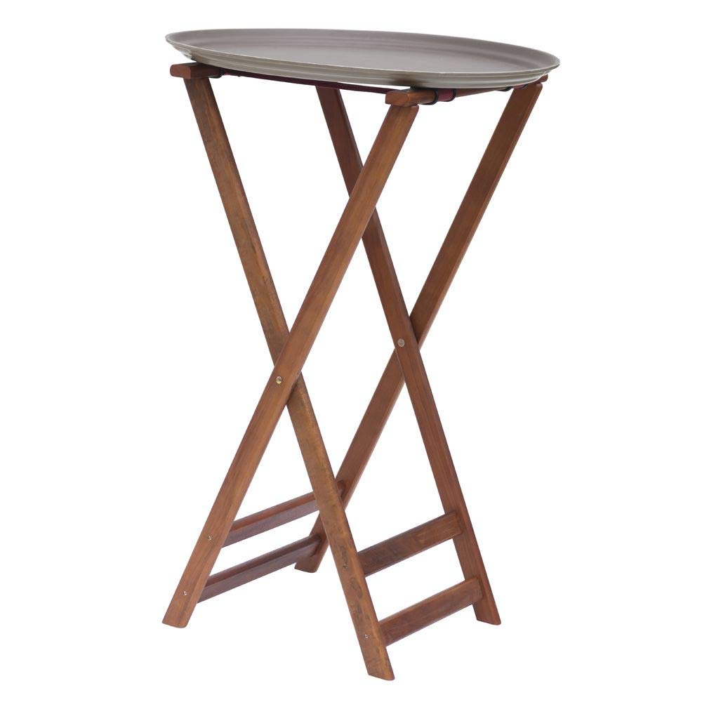 Tray Stand with Solid Legs Dark Walnut Wood - 38" H by HUBERT – Wood, Walnut, Model TS-3