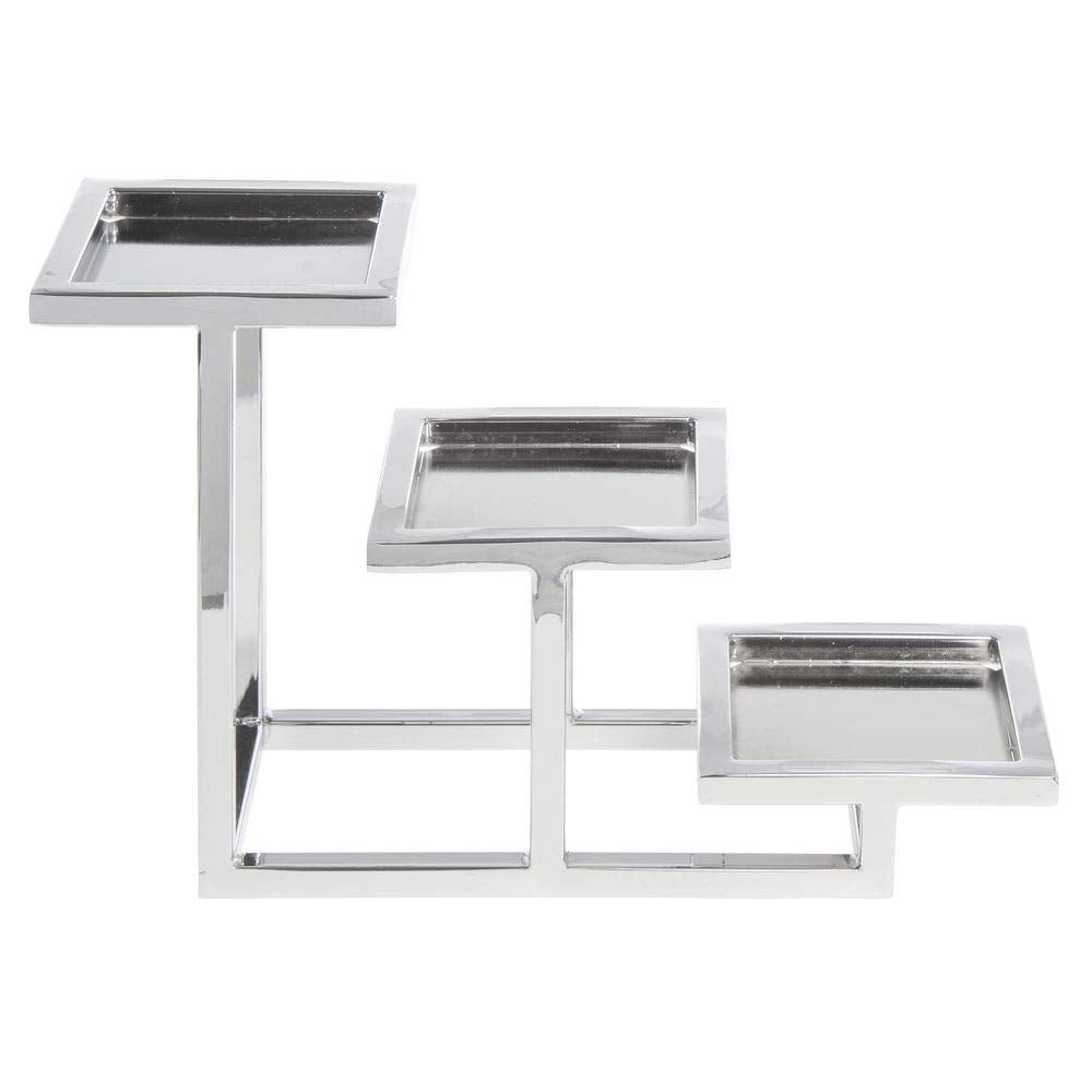 3-Tier Serving Fixture by HUBERT – Metal, Grey, Model 82488