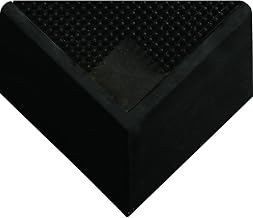 Natural Rubber 222 Anti-Fatigue Footbath Mat, Tall Wall, for Food Processing Facilities, 32" x 39" x 2-1/2" Thickness, Black
