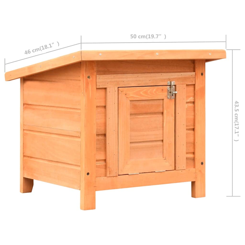 Cat House Solid Pine & Fir Wood 19.7"x18.1"x17. by vidaXL – Medium, Fir Wood, Brown, Model 170640