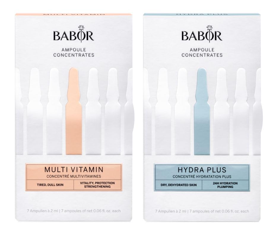 Multi-Vitamin & Hydra Plus Ampoule Serum Concentrate Bundle by BABOR – Commercial Grade