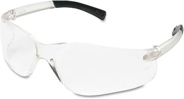 BearKat Safety Glasses, Wraparound, Black Frame/Clear Lens