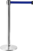Global Industrial Retractable Belt Barrier, 40" H Stainless Steel Post with