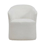 Solid Wood Upholstered Dining Chair with Castors by Starlight Canyon Home – Solid Hardwood,Plywood, White