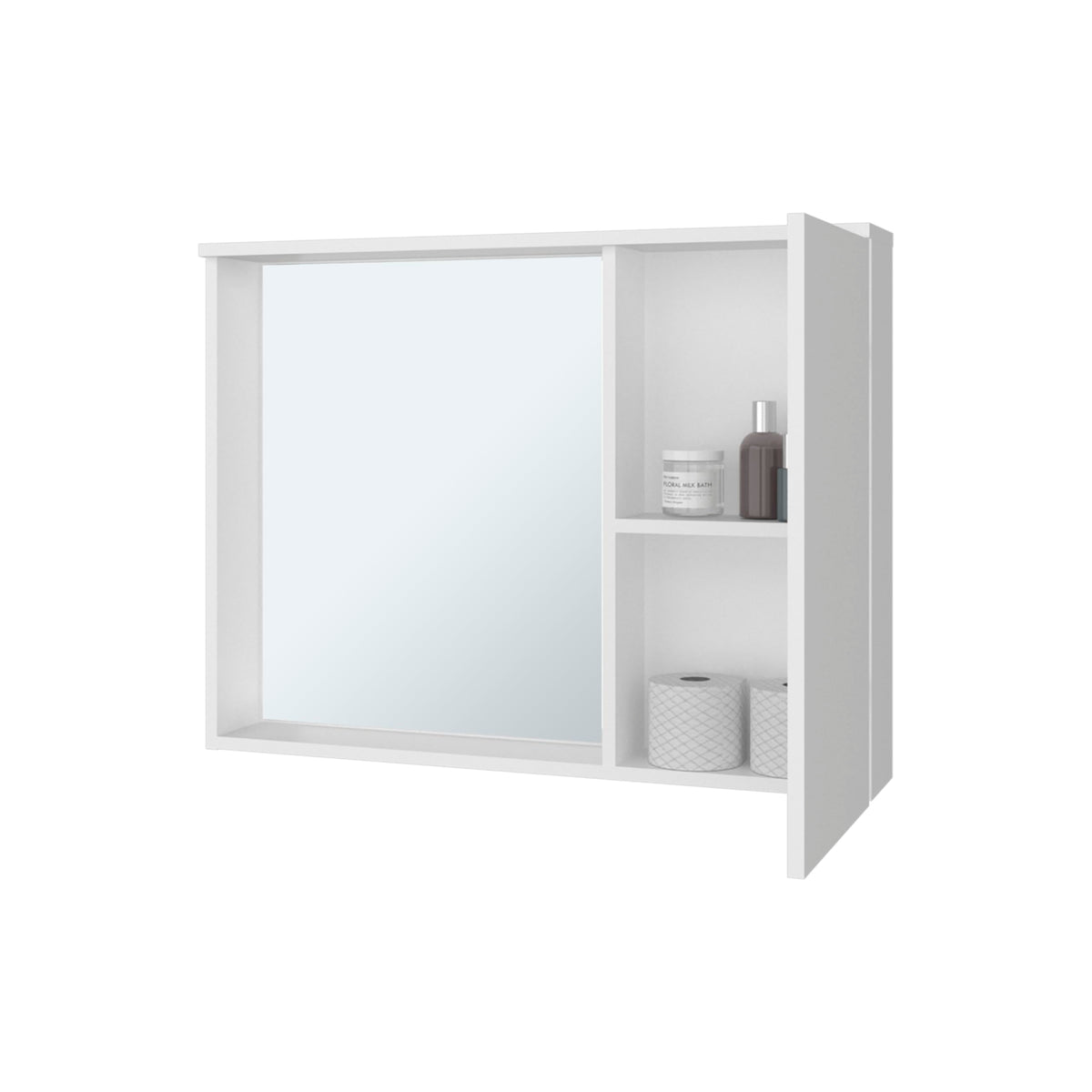 31" Nome Medicine Cabinet with Interior Storage Compartments by DEPOT E-SHOP – Engineered Wood, White, Model DE-GLB11581