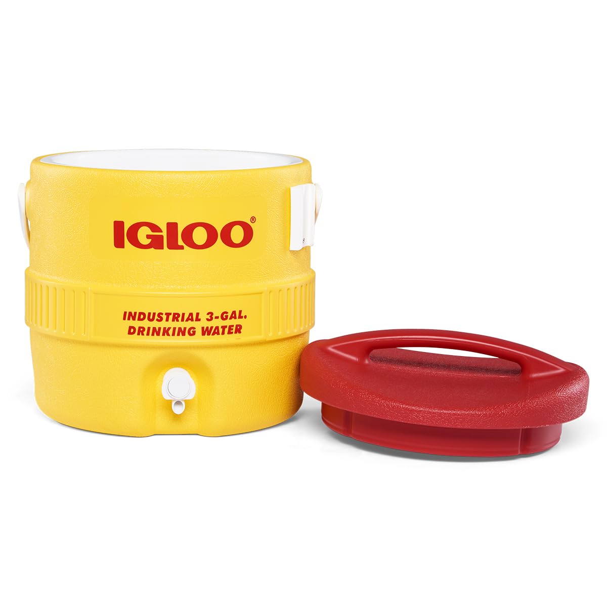3 GAL. Industrial Water Cooler by Igloo – 3 Gallon | 15" (L) x 13" (W) x 14.75" (H), 3.0 gallons, Plastic, Red, Model 385-431