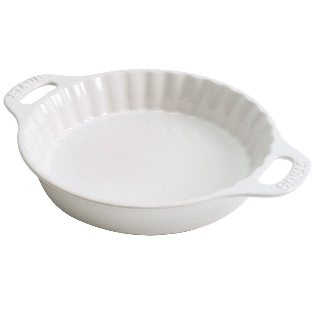 Ceramic Bakeware-Pie-Pans Dish by STAUB – 9-inch, 9 inches, Ceramic, White, Model 40508-616