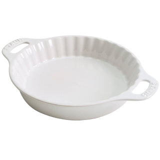 Ceramic Bakeware-Pie-Pans Dish by STAUB – 9-inch, 9 inches, Ceramic, White, Model 40508-616