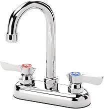 Krowne 11-400L Silver Series Faucet, Deck Mount, 4" Centers, 3-1/2" Gooseneck Spout, 1/4 Turn Ceramic Valves, 1.8 GPM Aerator, Lever Handles, Chrome Finish, Low Lead Compliant, NSF Certified