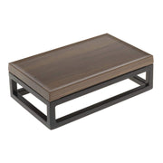 Black Display Riser with Acacia Top - 3 1/5" H by HUBERT – Metal, Black, Model 39035+14779
