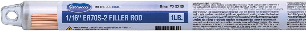 Eastwood 1/16" ER70S-2 TIG Filler Welding Rod 1LB - ER70S2-063-01T