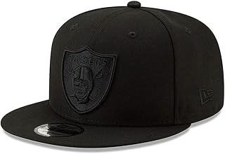 New Era NFL 9FIFTY Black On Black Adjustable Snapback Hat Cap One Size Fits All (Las Vegas Raiders)