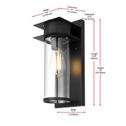 Westmont One Light Outdoor Wall Sconce Black by Lighting Design – Iron, Black, Model OD363W14BK