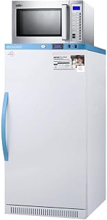 ACCUCOLD MLRS8MC-SCM1000SS 24 MOMCUBE Breast Milk Refrigerator and Microwave Combination with 8 cu. ft. Capacity Refrigerator 0.9 cu. ft. Capacity Microwave and Seven Adjustable Wire Shelves in White