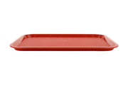 BPA-Free Cafeteria / Fast Food Tray by GET – 12" x 16", Polypropylene, Red, Pack of 12, Model FT-16-R