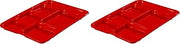 Carlisle FoodService Products P614R05 Right-Hand 6-Compartment Polypropylene Tray, 10" x 14", Red (Pack of 2)