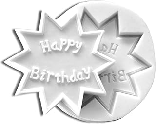 Silikomart 71.138.00.0096 Mould for Sugar Paste SLK038 Silicone Happy Birthday-White