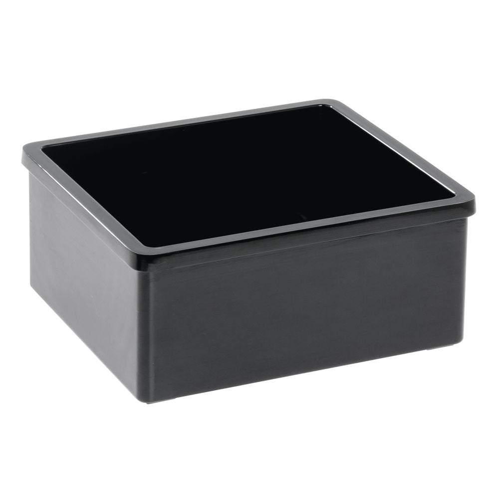 Serving Bowl Rectangular Black Plastic Melamine - 7"L x 6 3/8"W x 3"H by HUBERT – 7.0 liters, Melamine, Black, Model M2365-BLACK