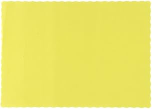 Hoffmaster 310553 10" x 14" Yellow Colored Paper Placemat with Scalloped Edge - 1000/Case