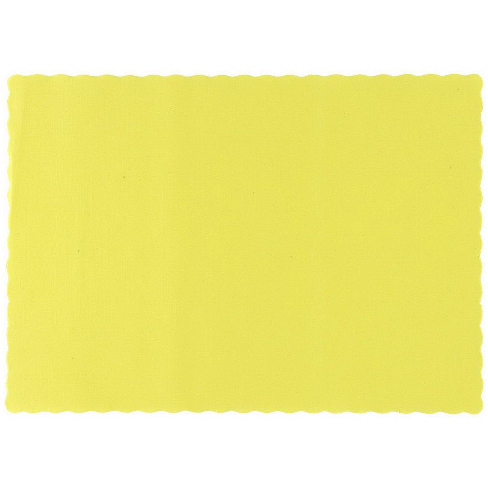 Solid Color Recycled Sun Scalloped Placemat by Hoffmaster – Large, Recycled, D40 Sun, Pack of 1000, Model 310553