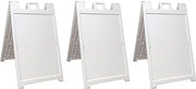 White 3-Pack of Plasticade Signicade Deluxe A-Frame Sidewalk Curb Sign Portable Folding Double-Sided Display with Quick-Change System