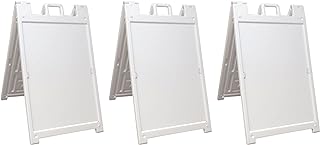 White 3-Pack of Plasticade Signicade Deluxe A-Frame Sidewalk Curb Sign Portable Folding Double-Sided Display with Quick-Change System
