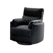 Wide-Wale Corduroy-Upholstered Manual Recliner with Overstuffed Seat by Furnifact – Polyester, Black