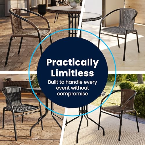 Flash Furniture Beige / Set of 2 / Modern Patio Dining Chairs