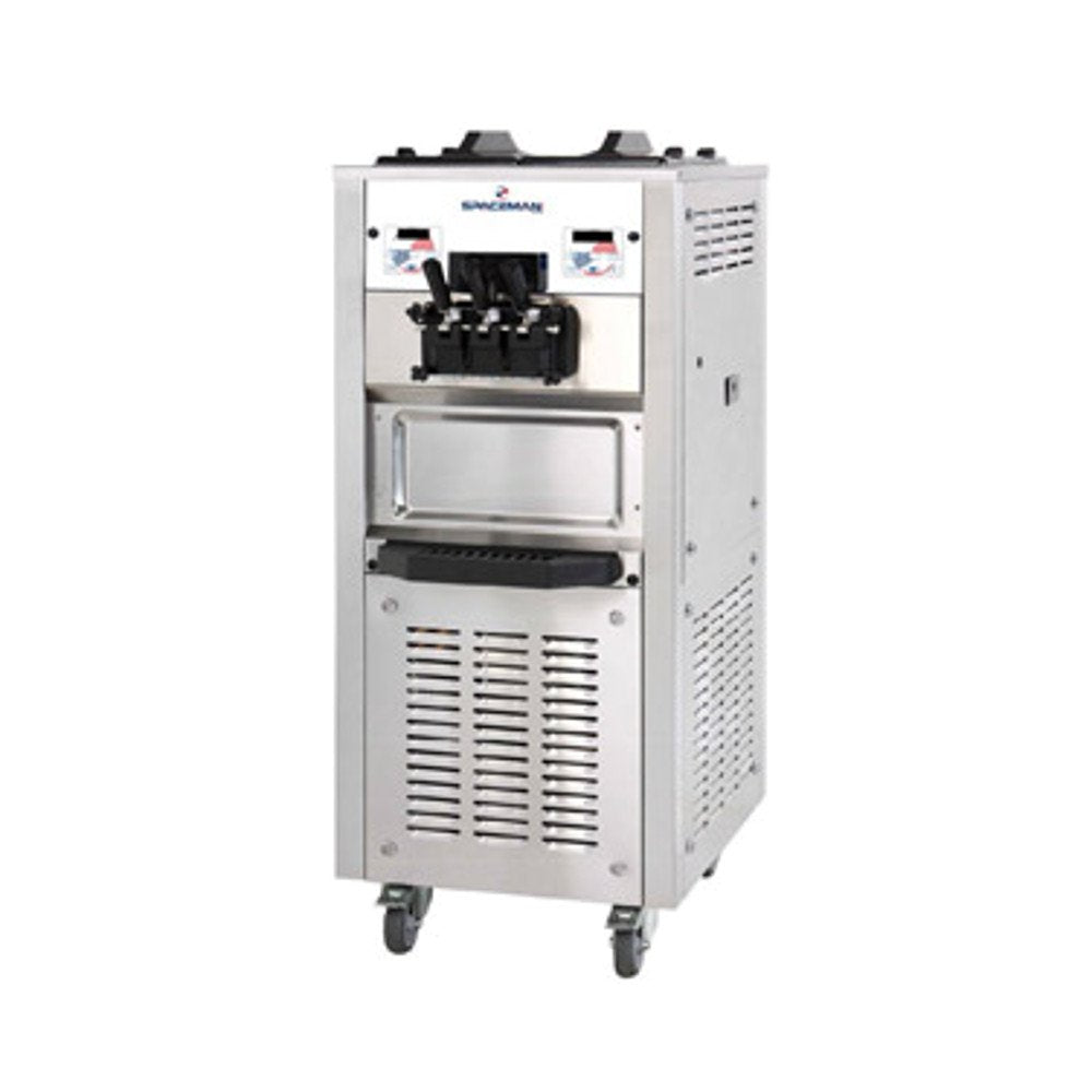 6250A-C Two Flavor/Twist Air Cooled Floor Model Soft Serve Ice Cream Machine (2) 12.7 Quart Hoppers by Spaceman – 12.7 quarts, Model 6250AH